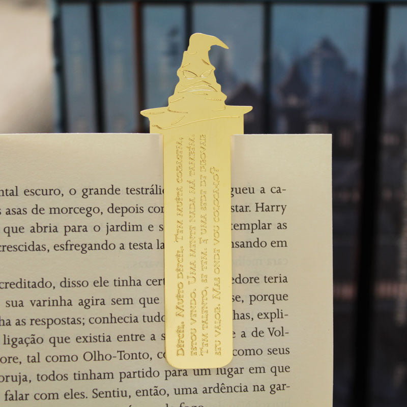 Marca-páginas Harry Potter Chapéu Seletor dourado 2