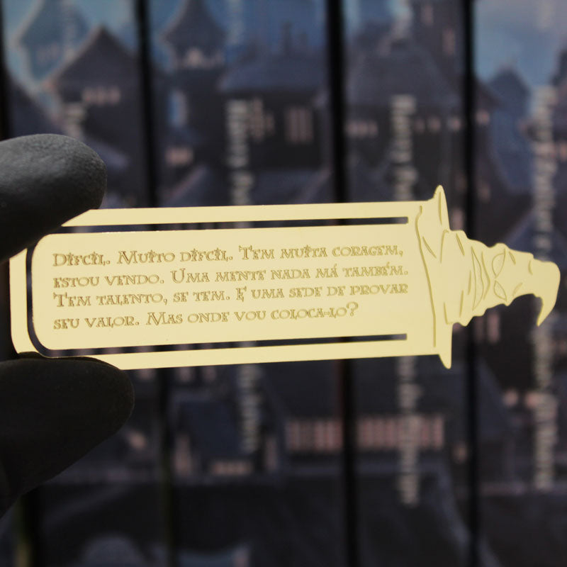 Marca-páginas Harry Potter Chapéu Seletor dourado
