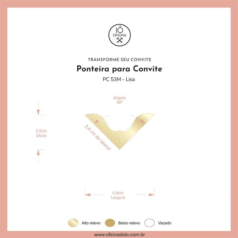 Ponteira dourada para convite