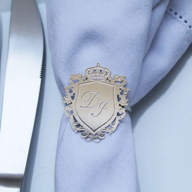 Porta Guardanapo de Metal para Casamento prata