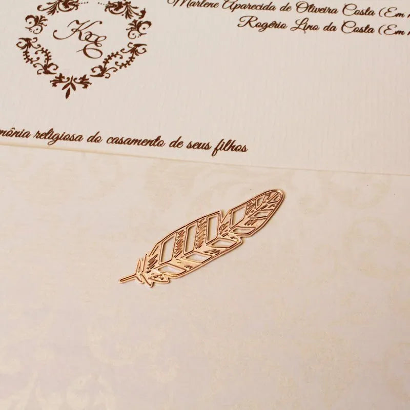 brasao para convite de casamento de metal