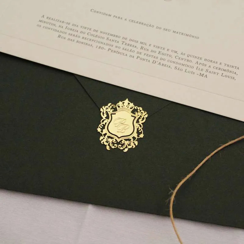 brasão real personalizado para convites de casamento