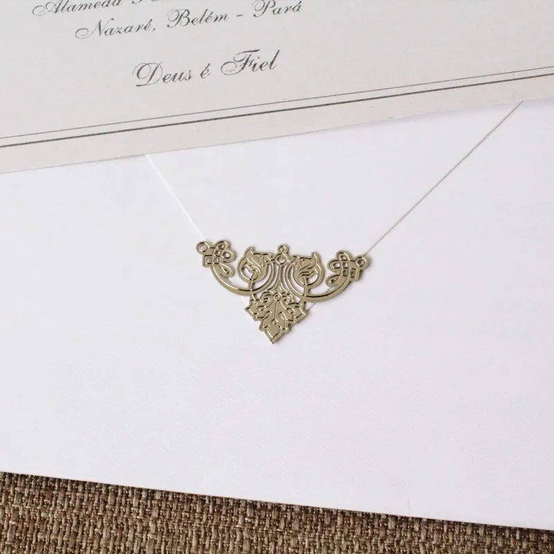 cantoneira para convite de casamento personalizado prata