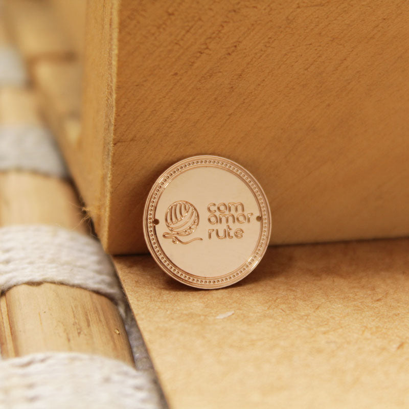 etiqueta de metal para roupas personalizadas rose gold