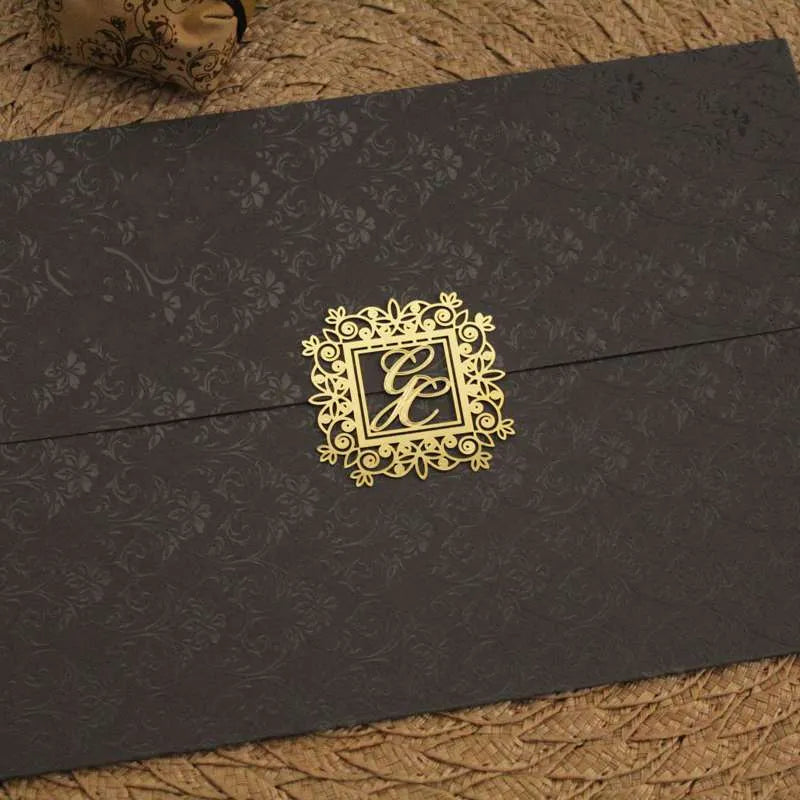 inicias de metal para convites de casamento LC69