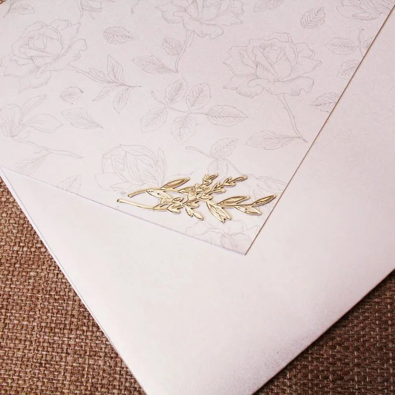 lacre para convite floral prata