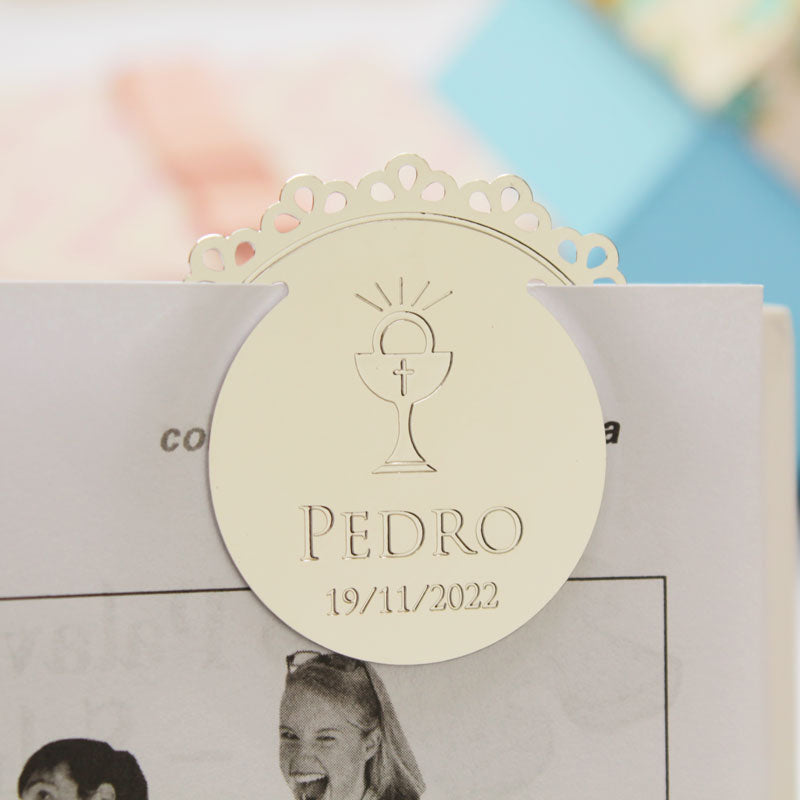 Lembrança de 1ª Eucaristia Personalizada - Marcador de Páginas (4,5cm)