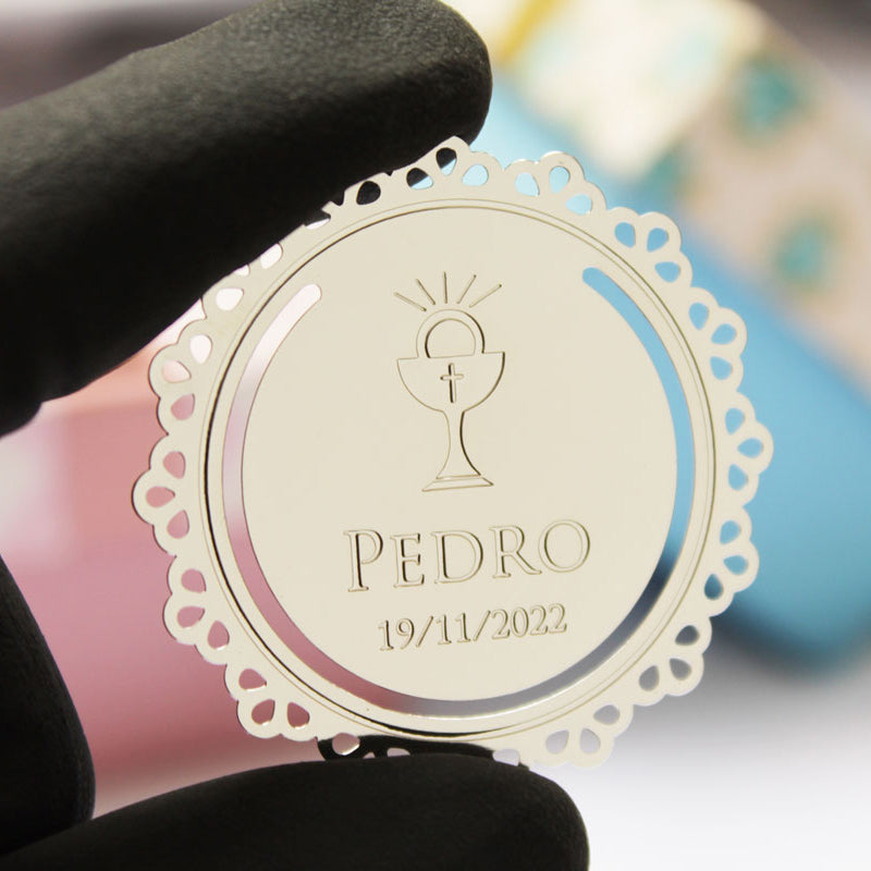Lembrança de 1ª Eucaristia Personalizada - Marcador de Páginas (4,5cm)