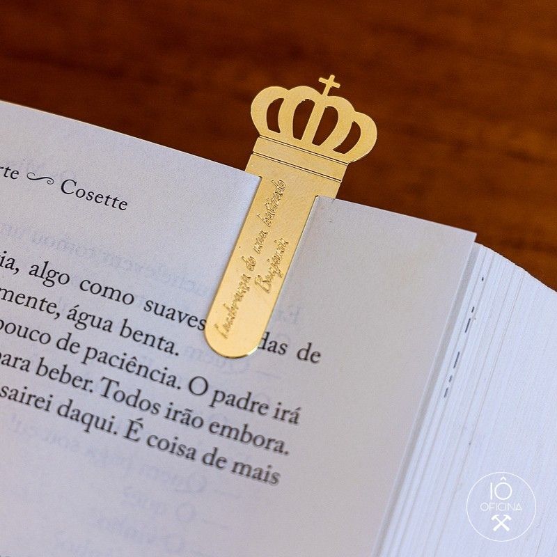 lembrança para batizado - marca página dourado