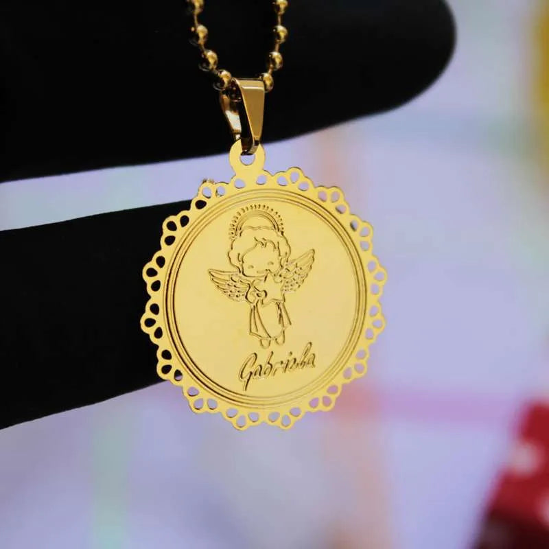 lembrancinha de batizado personalizada medalha com nome