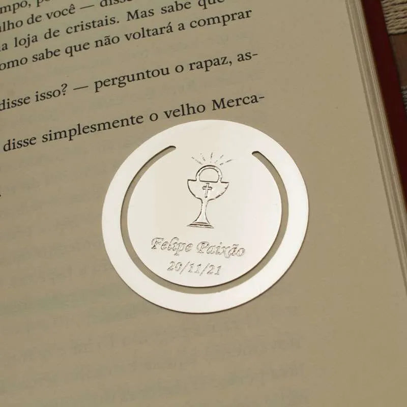 lembrancinha primeira comunhão com nome mpr2 de metal