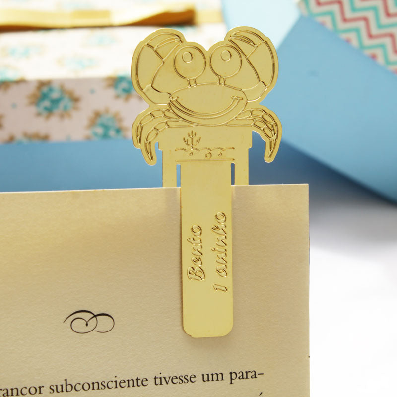 marca páginas infantil lembrança de 1 ano personalizada siri dourado