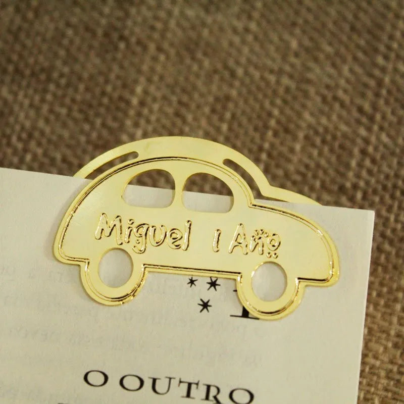 marcador de pagina carrinho ouro