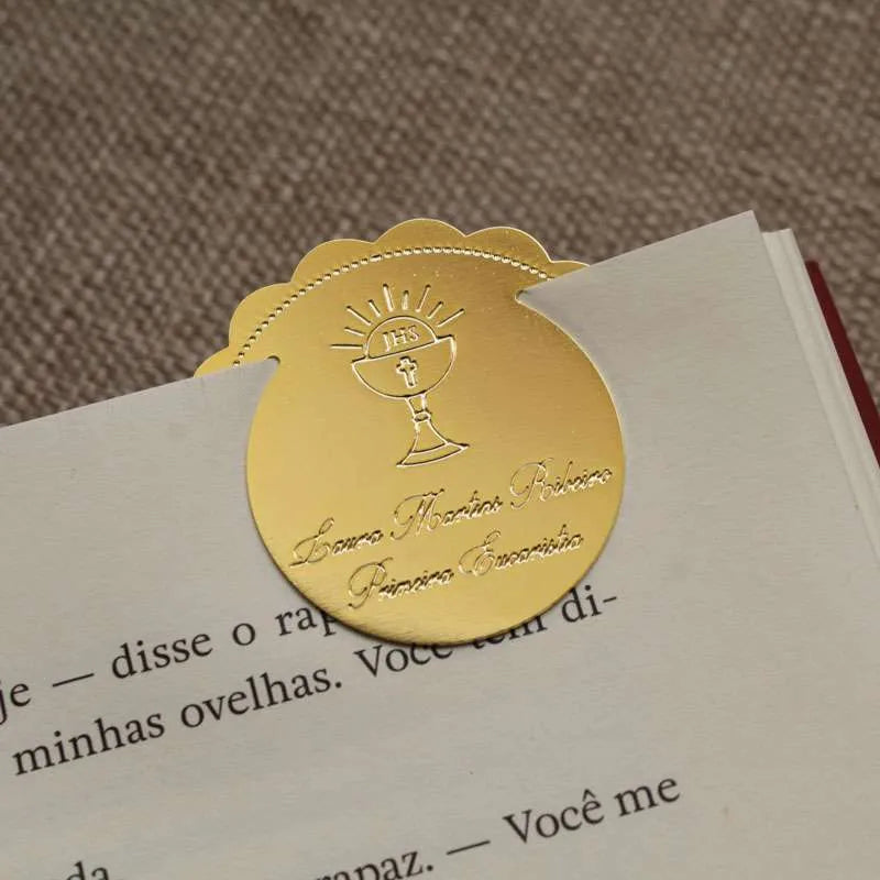 marcador primeira comunhão com nome mpr10 dourado