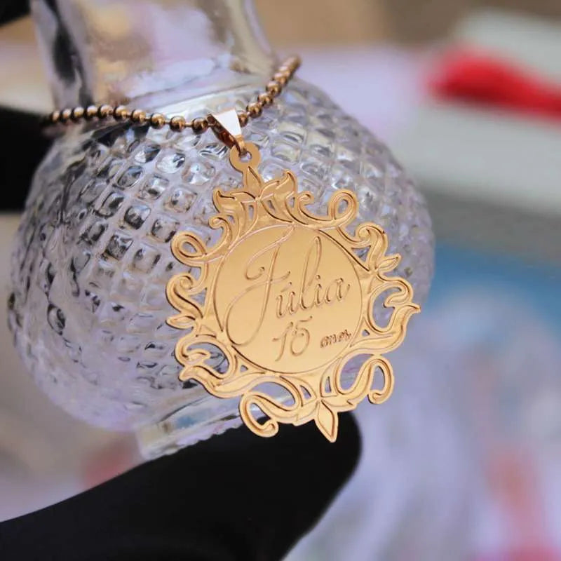 medalha de lembrança personalizada para aniversário de 15 anos