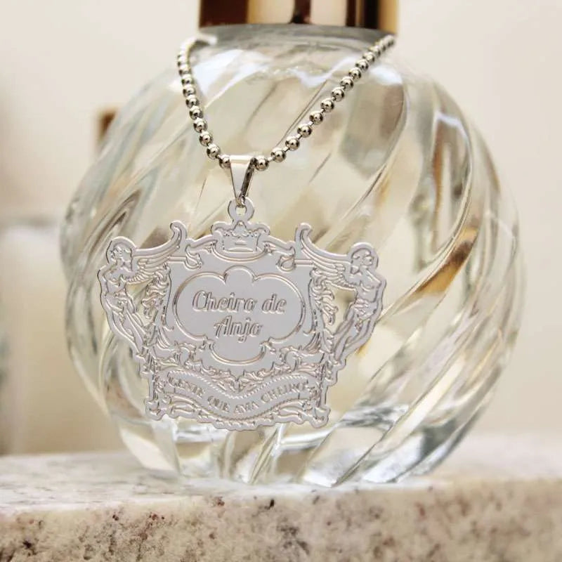medalhinha para aromatizadores de ambiente personalizada com logo prata