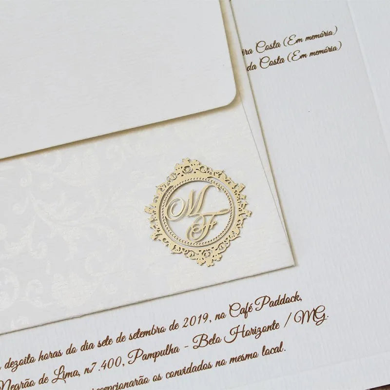 monograma personalizado para convites de casamento LC33