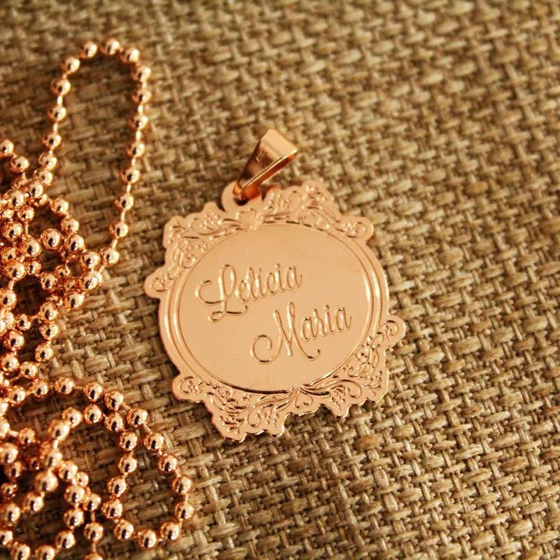 pingente personalizado com nome leticia maria