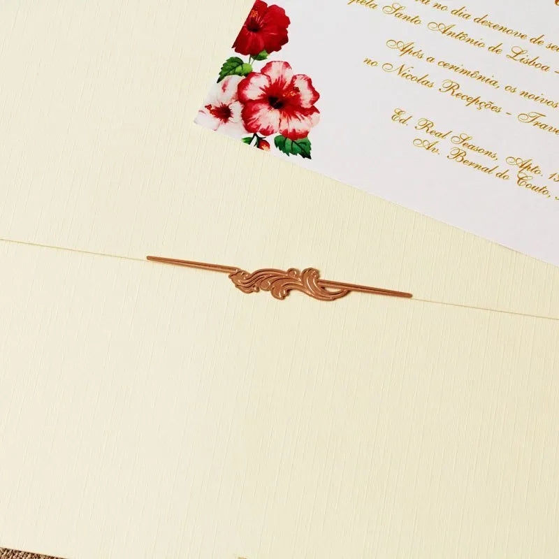 ponteira convite casamento rose gold