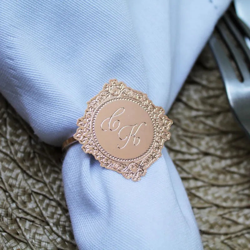 porta guardanapo metal rose gold