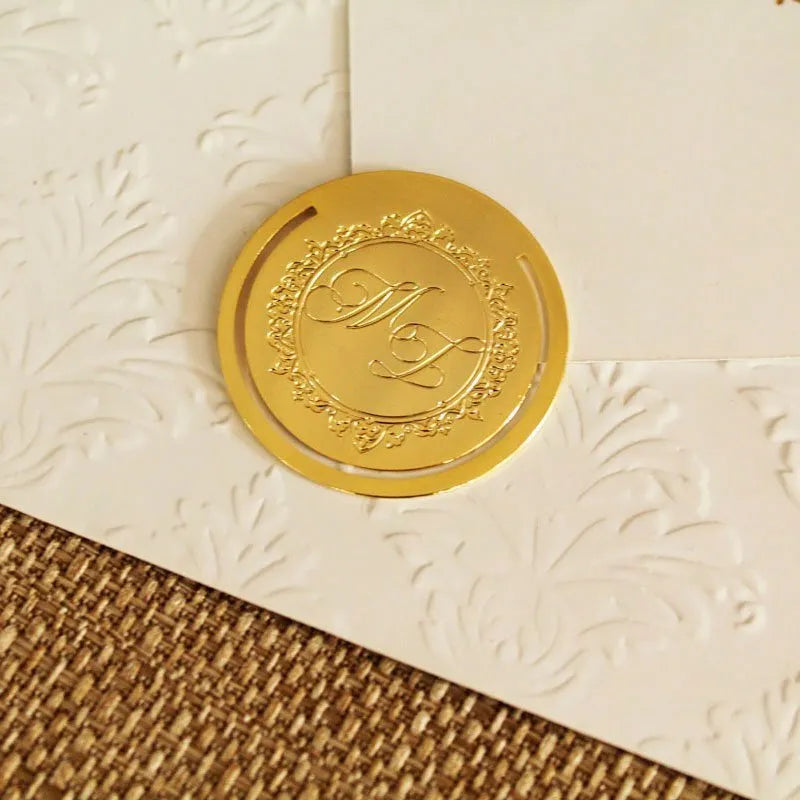 selo convite casamento iniciais