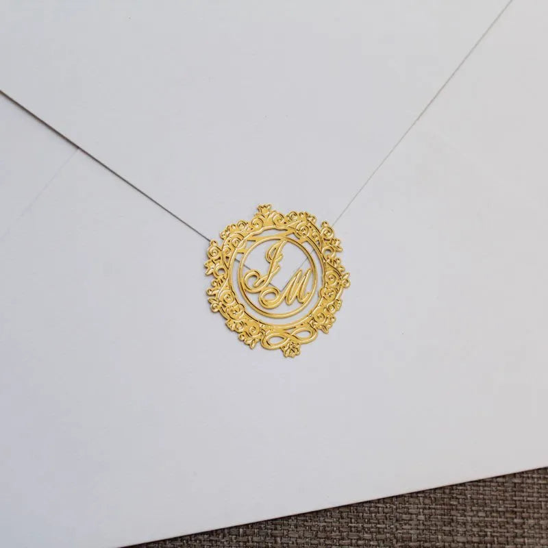 selo de metal personalizado para convites