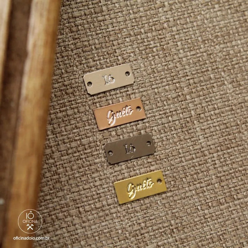 tag de metal personalizada retangular mini 3
