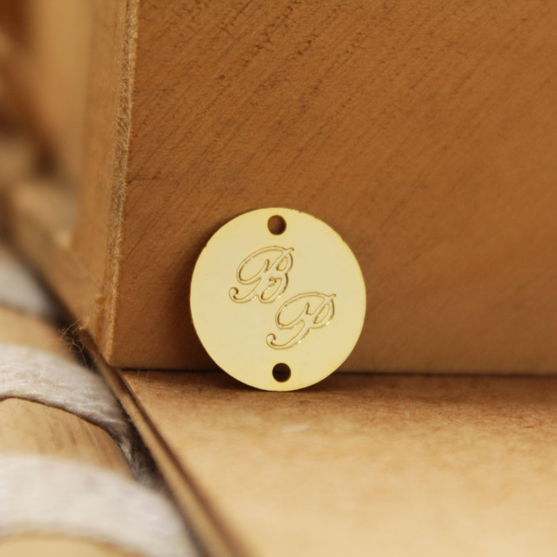 tag de metal personalizada para embalagem artesanato dourada